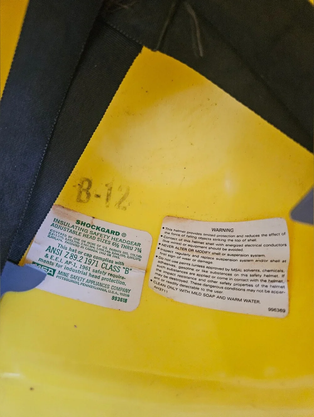 Vintage PG And E hat Yellow Safety Hard Hat - High Visibility
